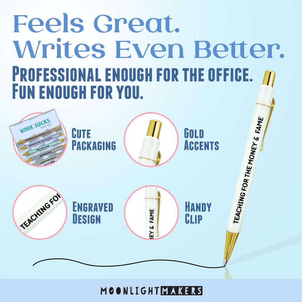Work Sucks - Funny Pen Set - Office Humor, Gift for Coworker