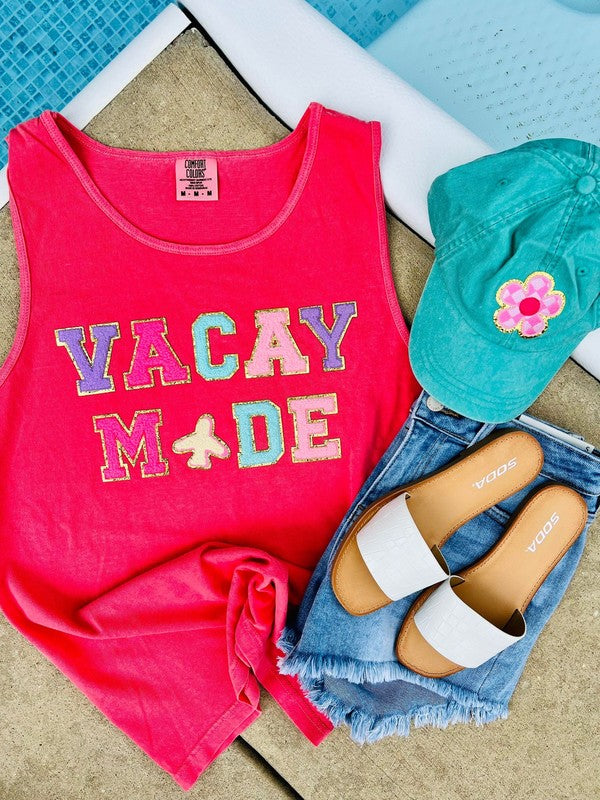 Vacay Mode Multi Colored Chenille Patch Tank