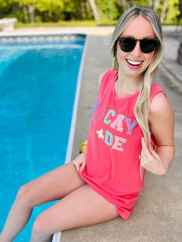 Vacay Mode Multi Colored Chenille Patch Tank