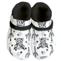 White & Black Highland Cow Fleece Clogs | PREORDER
