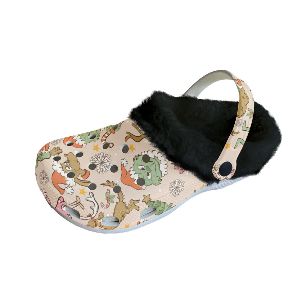 Green Man, Cindy & Max Fluffy Fleece Clogs | PREORDER