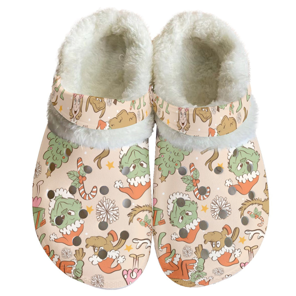 Green Man, Cindy & Max Fluffy Fleece Clogs | PREORDER