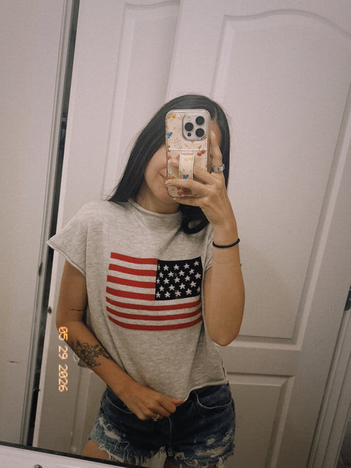 Americana Breeze Knit Top | Vintage American Flag product image 2