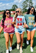 Varsity Glitter Letter Cursive Puff Graphic GAME20 Apparel