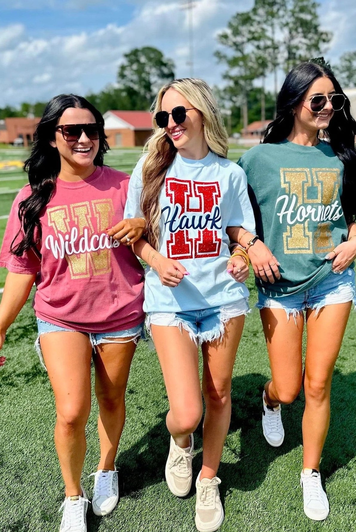 Varsity Glitter Letter Cursive Puff Graphic GAME20 Apparel