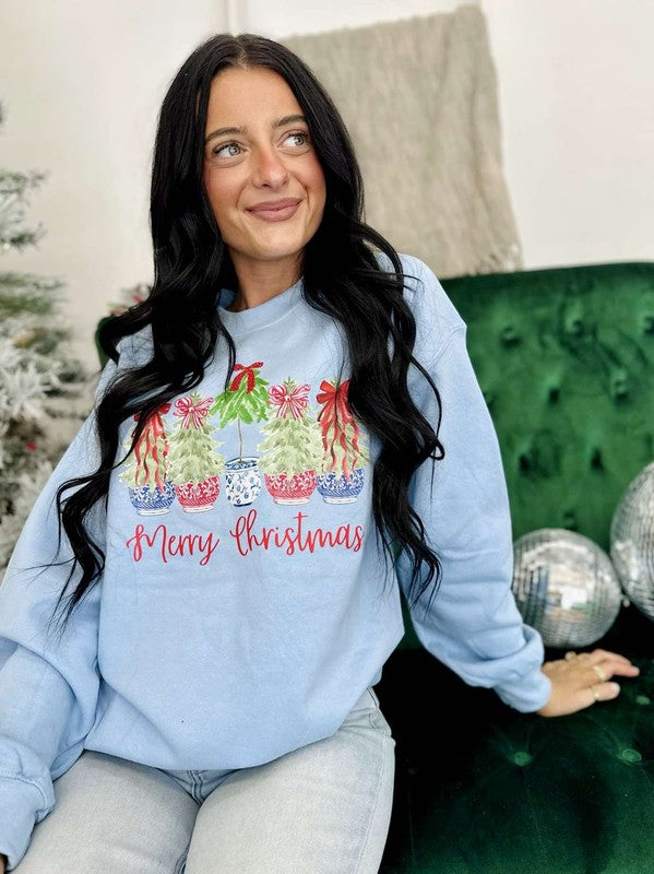 Merry Christmas With Tree's In Chino Pots DTF SWSH product image 1