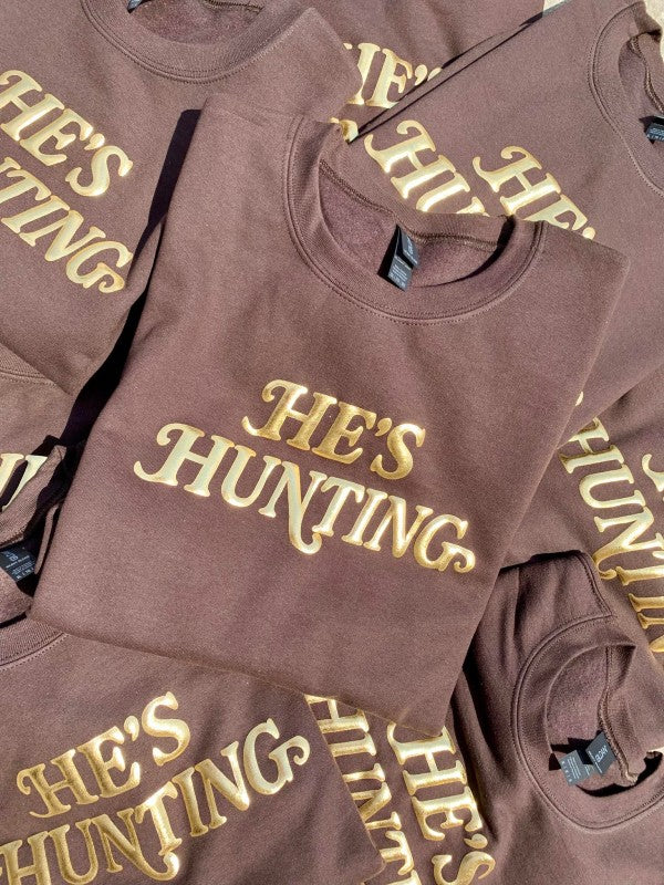 He's Hunting Metallic Puff Graphic Design product image 1