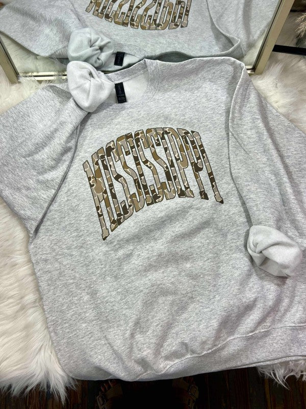 Tan Camo State Varsity DTF Graphic Top