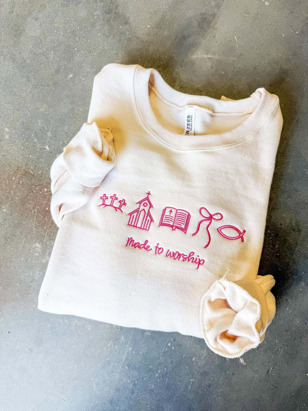 Made To Worship Trinkets Embroidered Sweatshirts product image 3