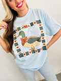 Antique Mallard Duck With Heart Border dtf Top