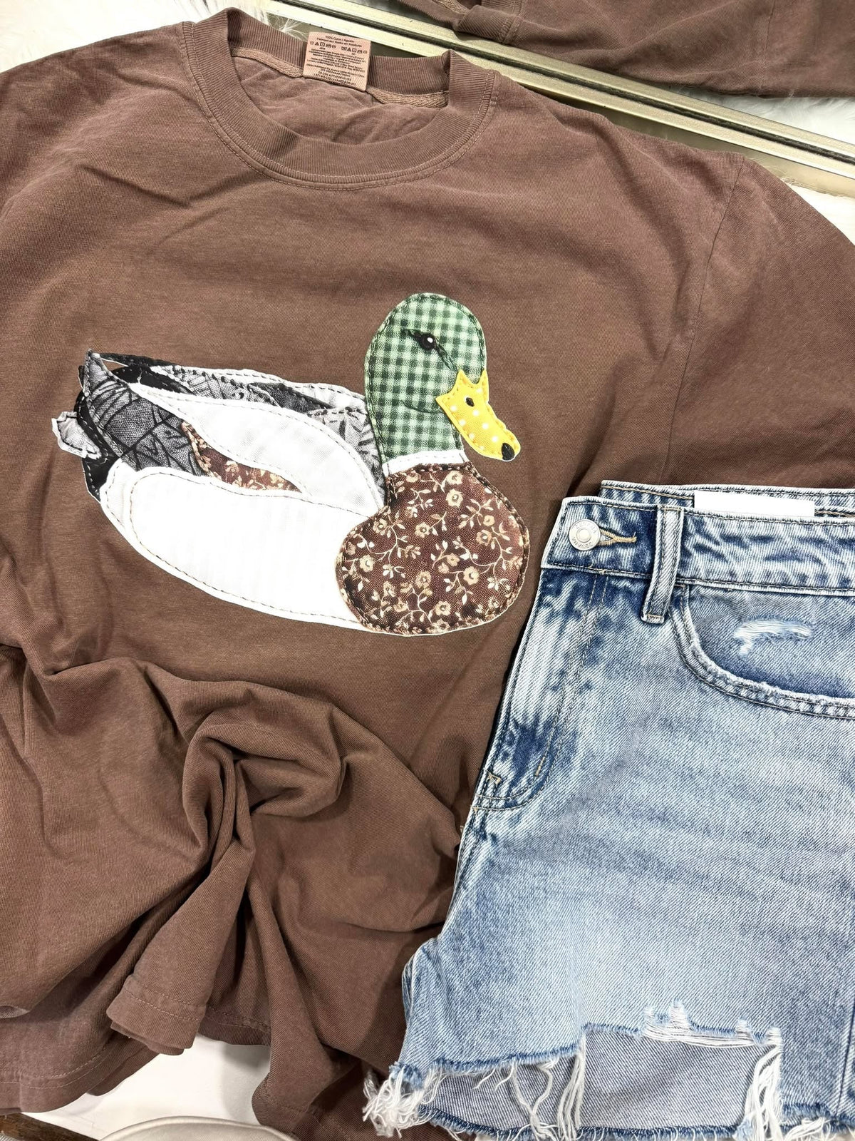 Patchwork Mallard Duck DTF Graphic Design