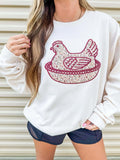 Red Chicken Floral Applique product image 1