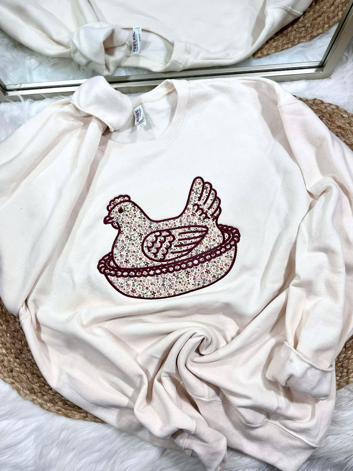Red Chicken Floral Applique product image 2
