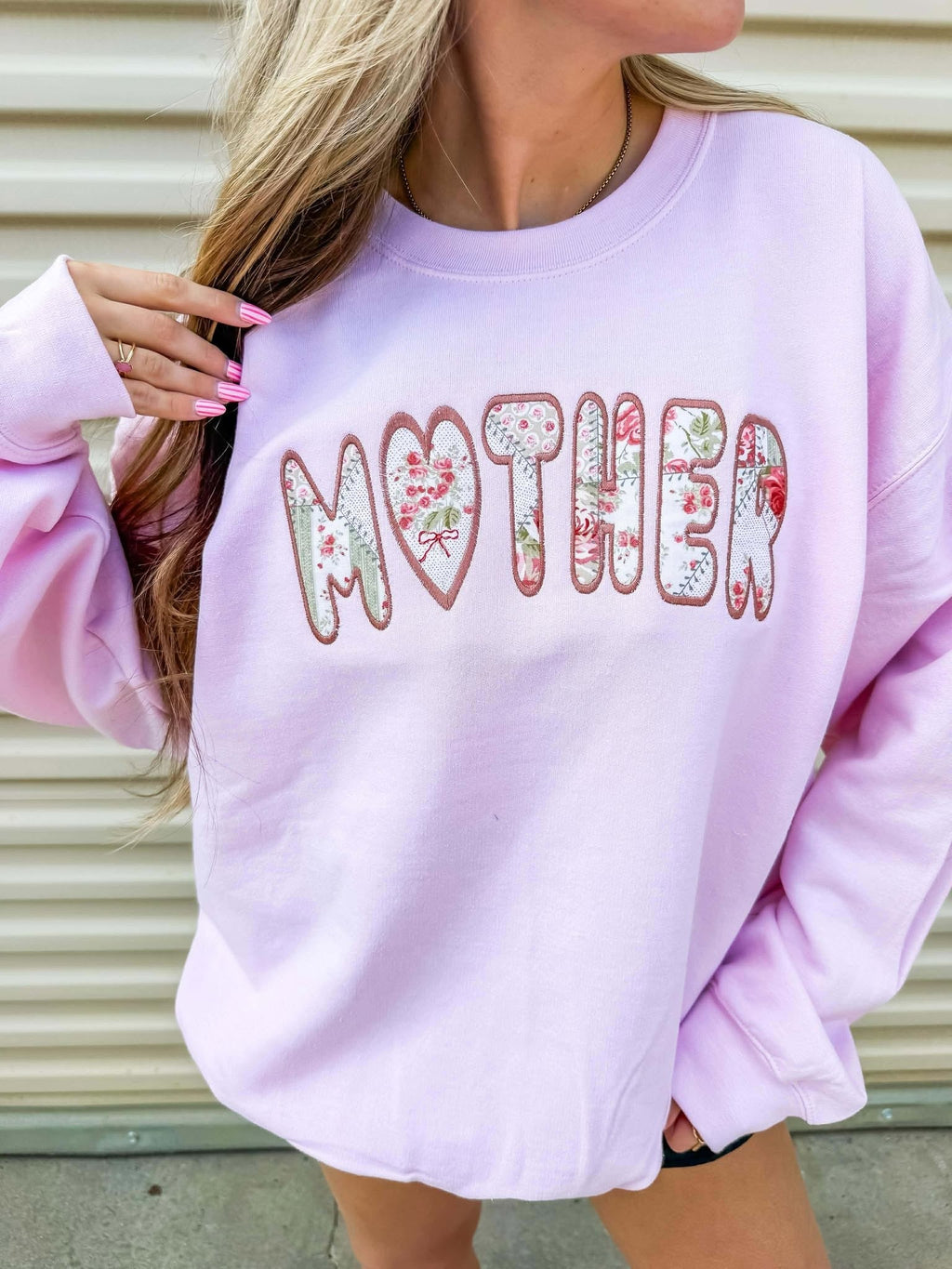 Mother Floral Pink Applique Apparel product image 1