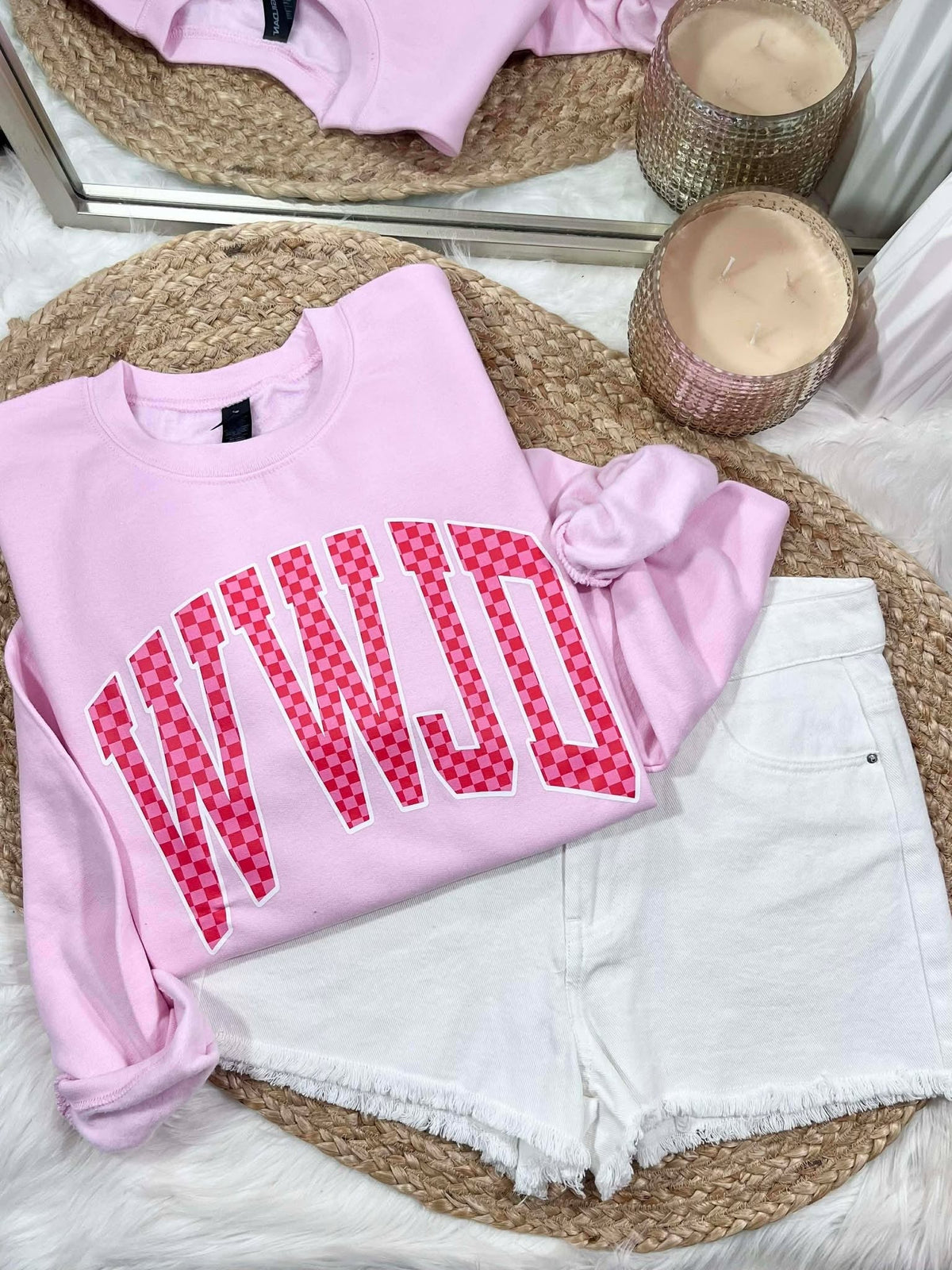 WWJD Checkered DTF Graphic Design product image 1