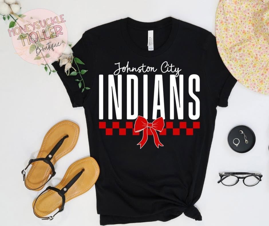 Checkered Pride with Bow- Johnston City Indians