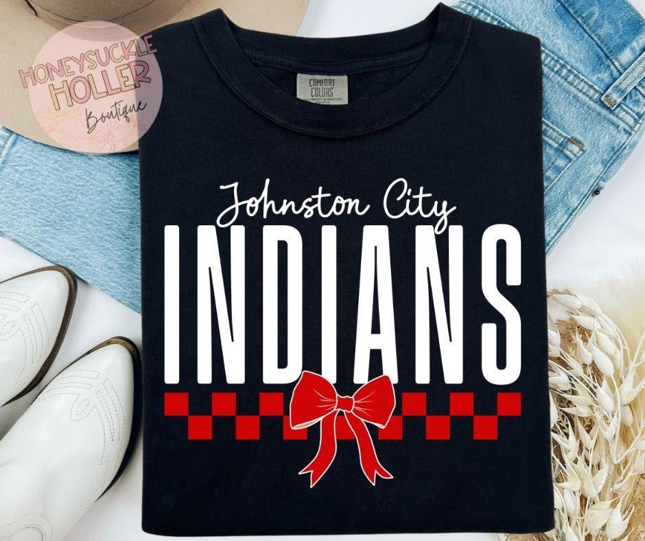 Checkered Pride with Bow- Johnston City Indians