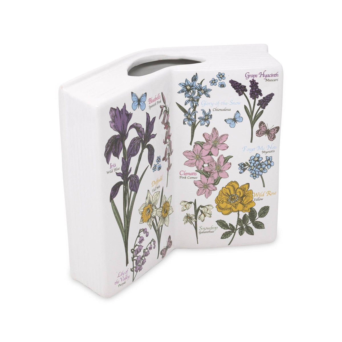 Open Book Vase, Wildflowers