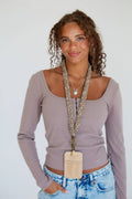 Neutral Floral Lanyard