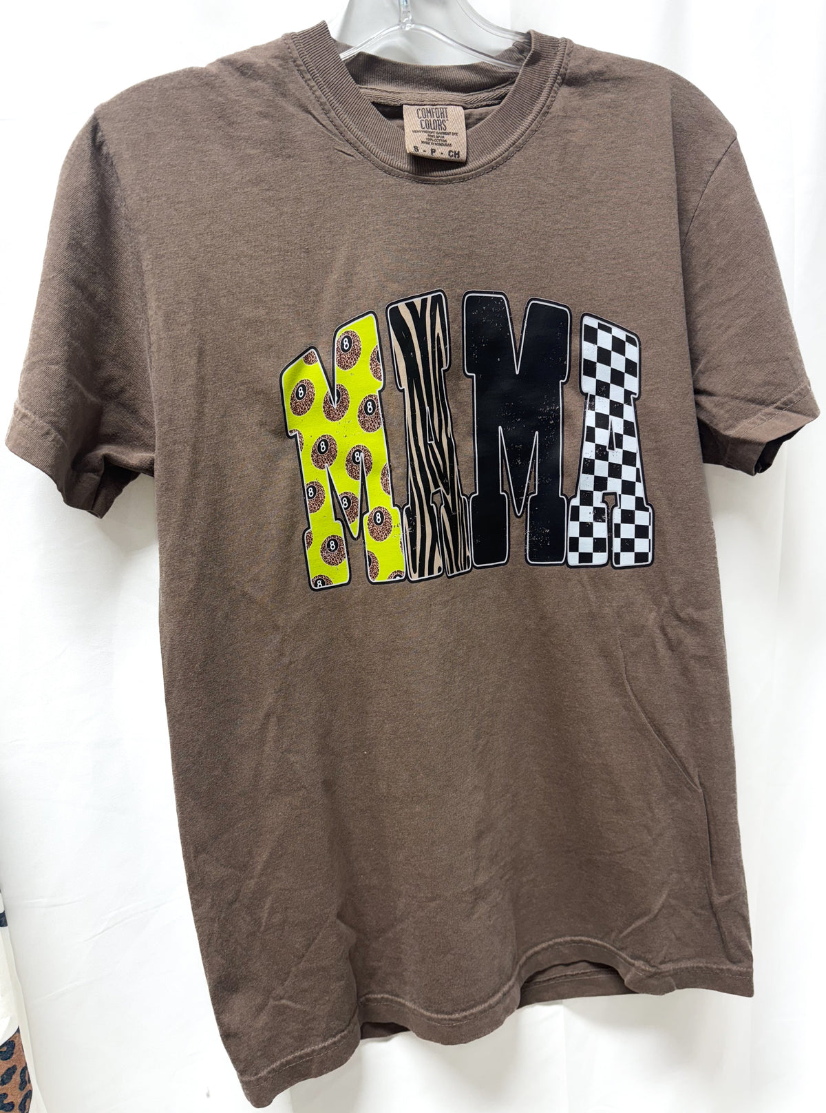 Lime Green Leopard 8 Ball Mama – Espresso Comfort Colors product image 2