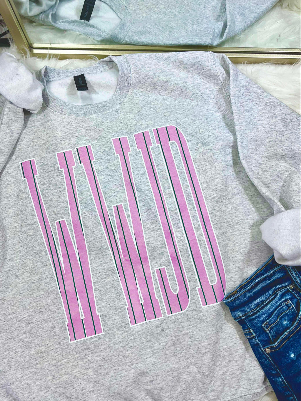 WWJD Jumbo Striped DTF Top product image 2