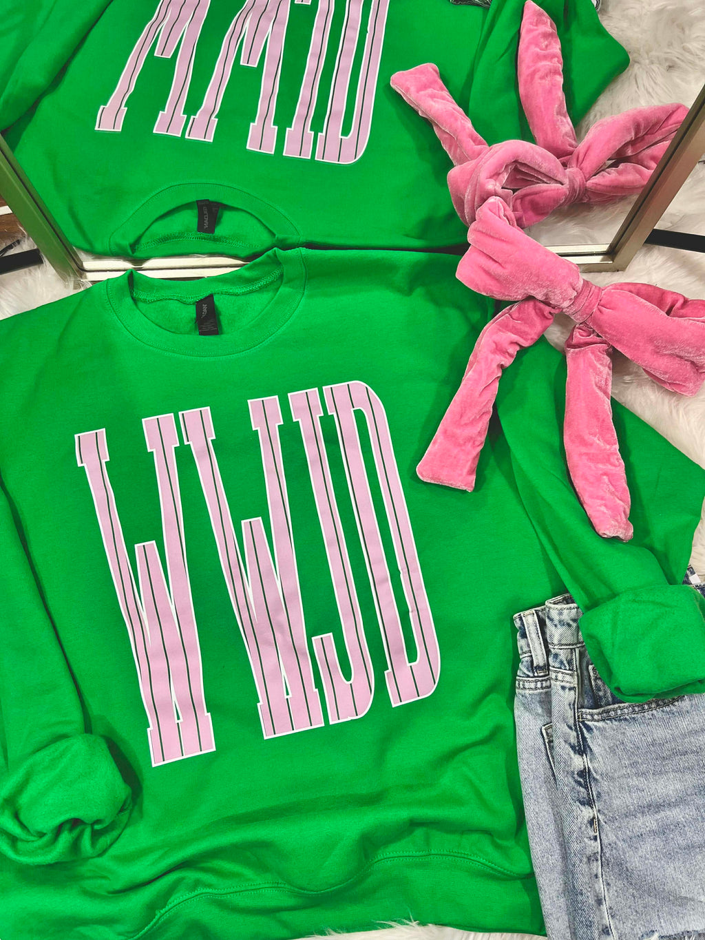 WWJD Jumbo Striped DTF Top product image 1