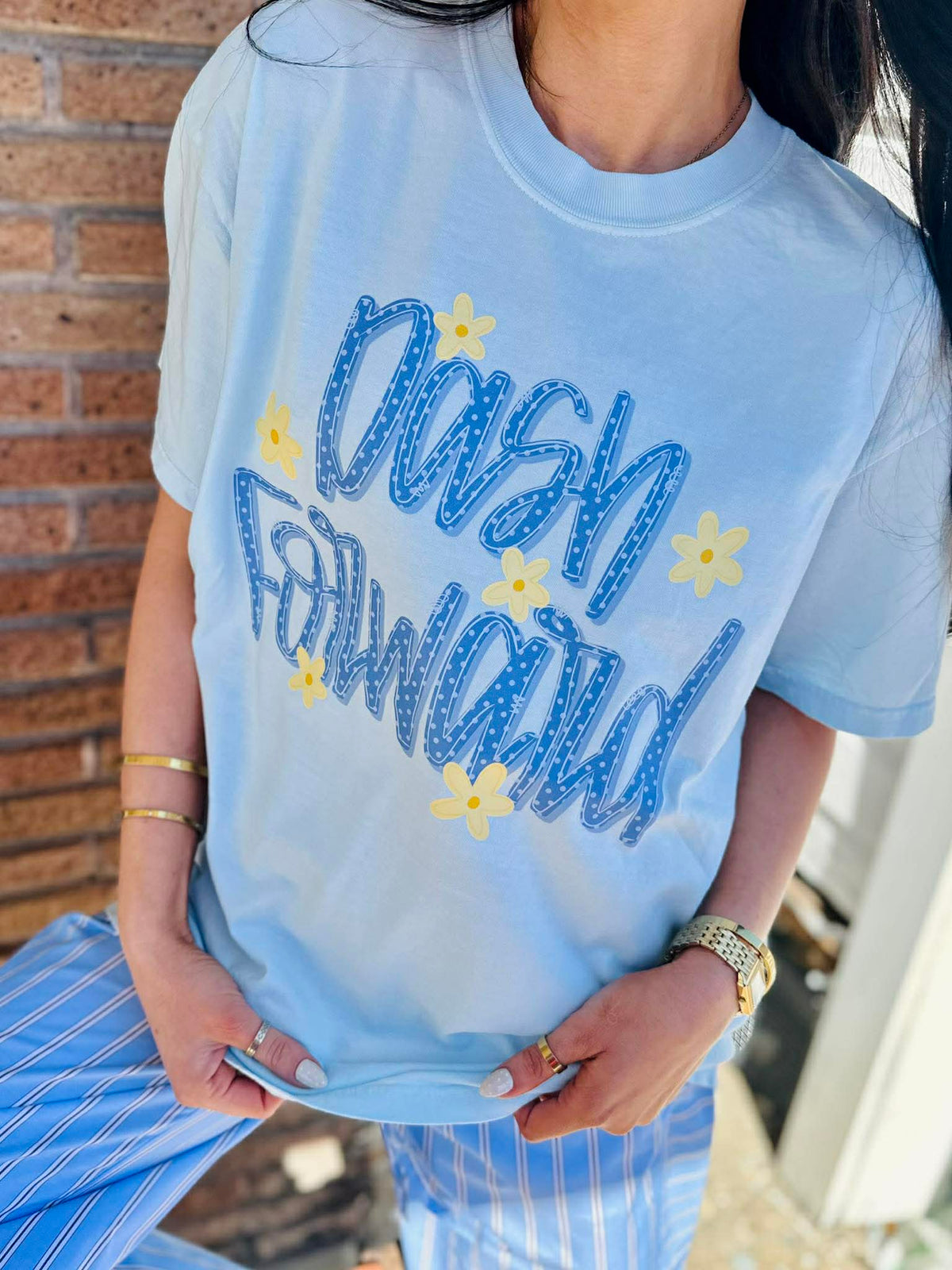 CUSTOM POLKA DOT BLUE CURSIVE DTF GRAPHIC