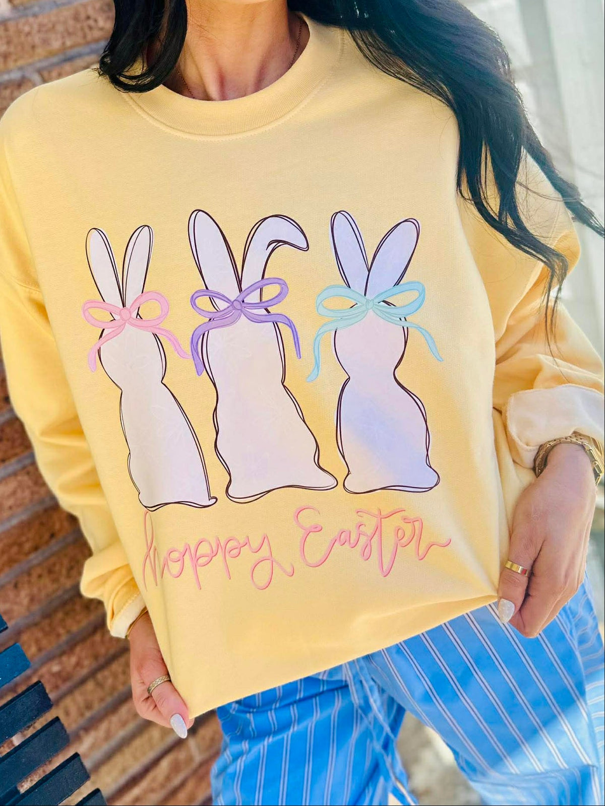 Hoppy Easter Bunny Coquette Bows DTF Top product image 1