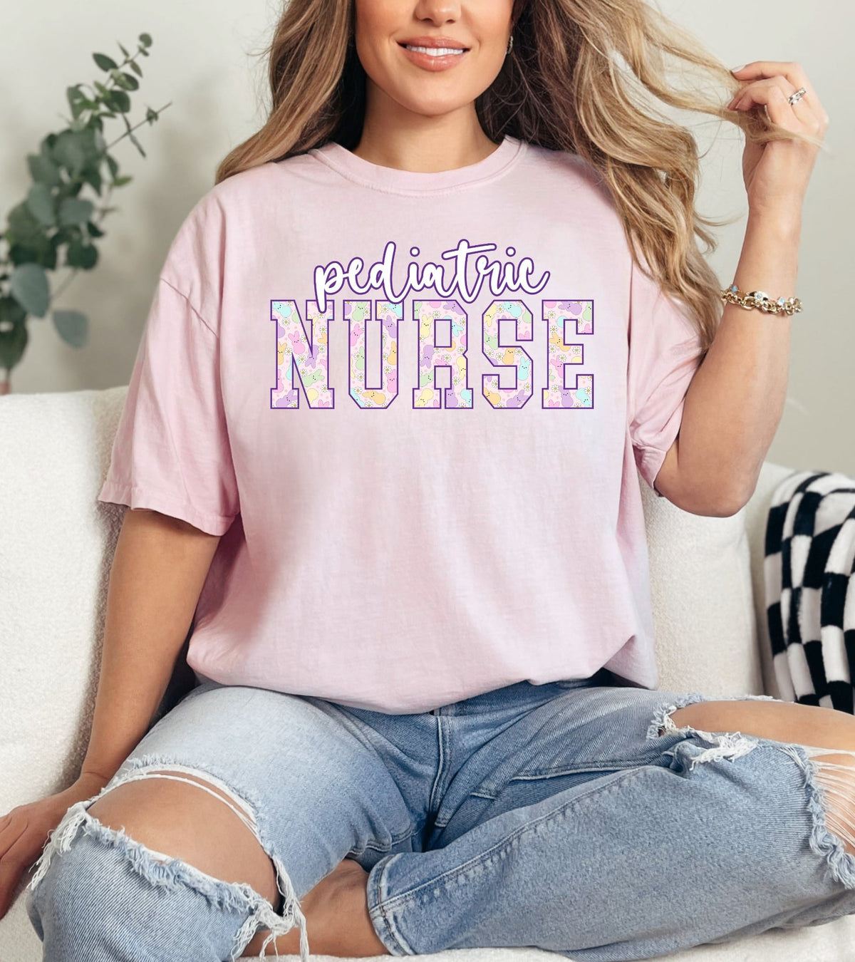 Custom Peep Pastel Inspired DTF Graphic Top product image 2