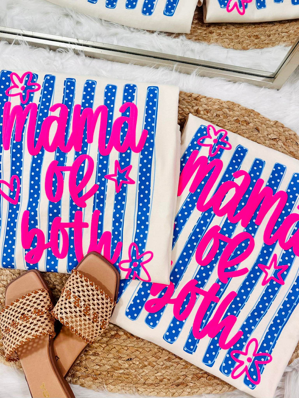 Mama of Both Striped DTF MAMA53 Graphic