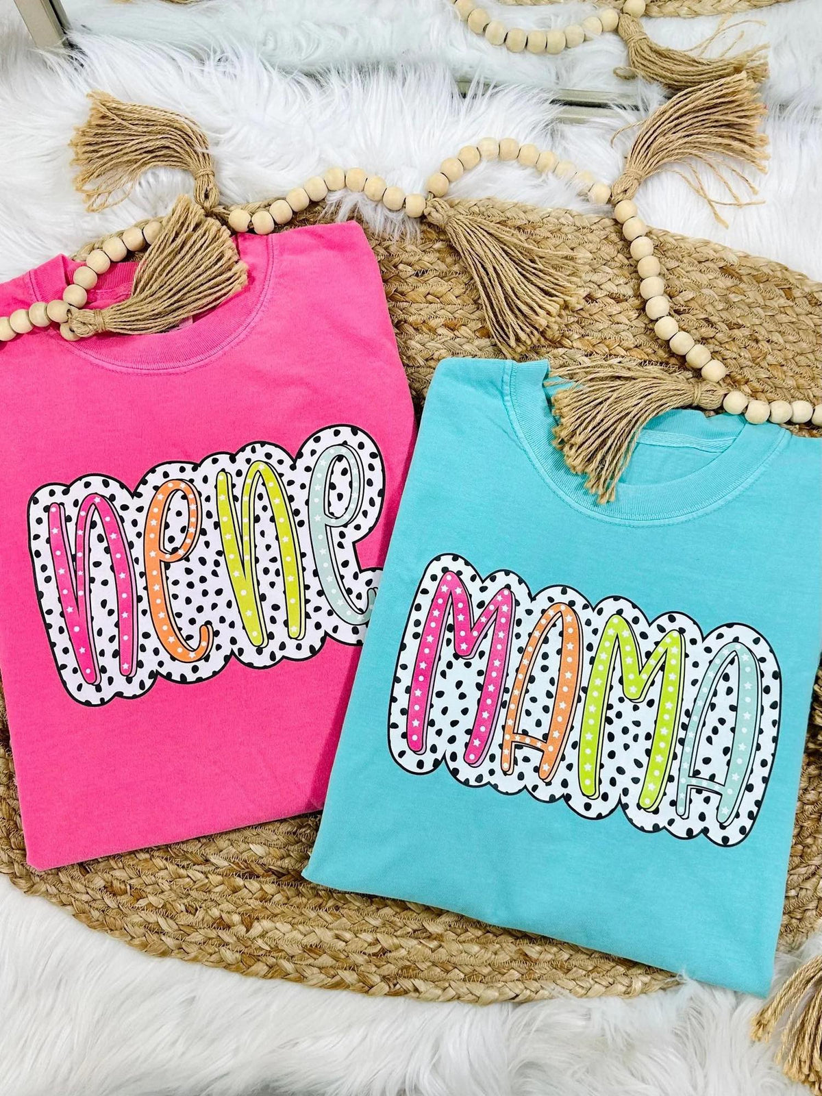 Custom Colorful Name Dalmation Dot Outline DTF Apparel