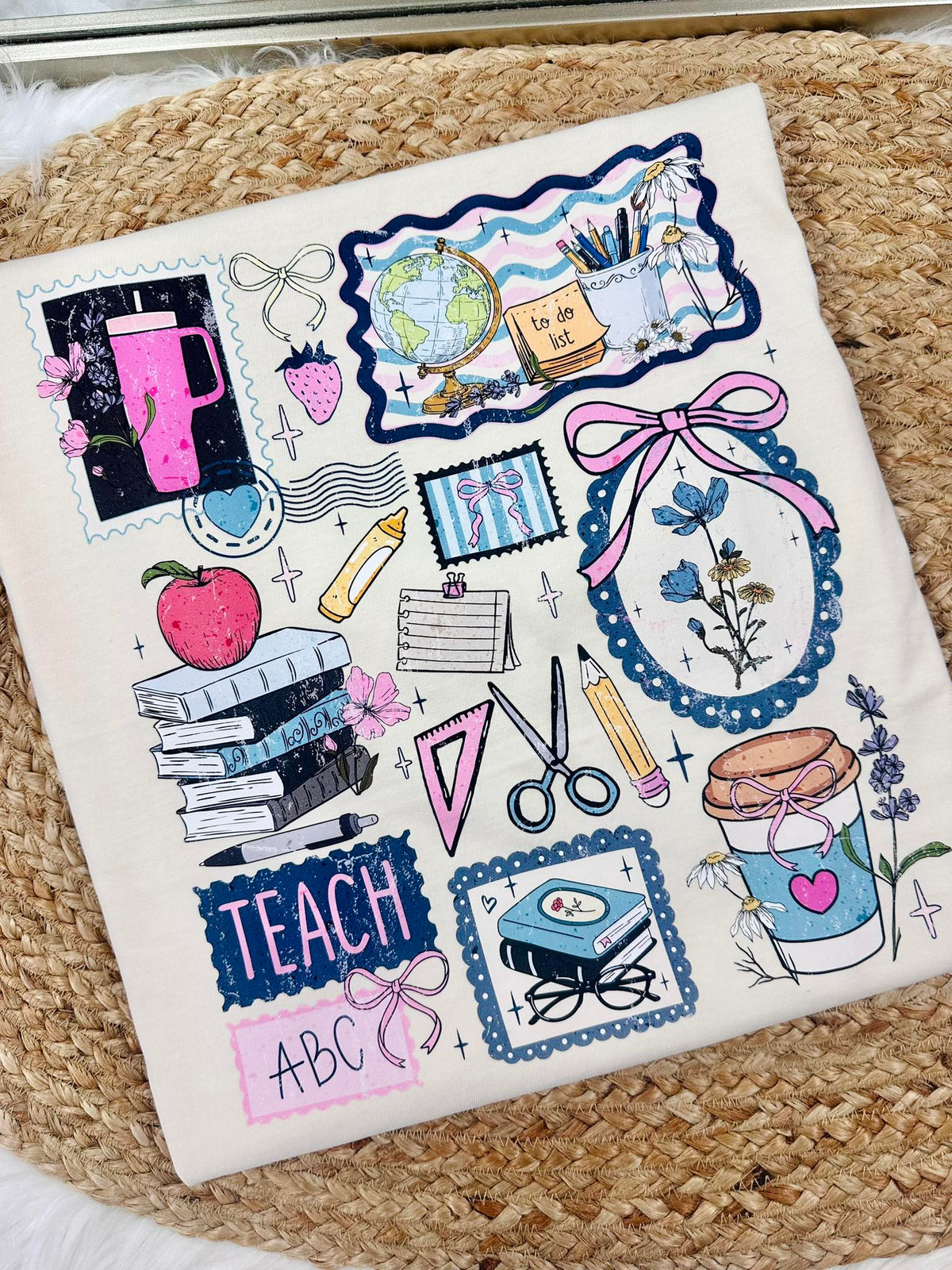Teach Stamp Collage DTF TEACH07 Graphic product image 1