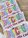 Teacher Bow Checkered DTF Graphic product image 1
