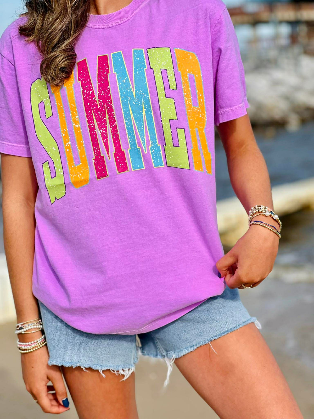 Neon SUMMER Splatter SPRING43 DTF Top