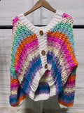 Rainbow Chunky Knit Oversized Cardigan