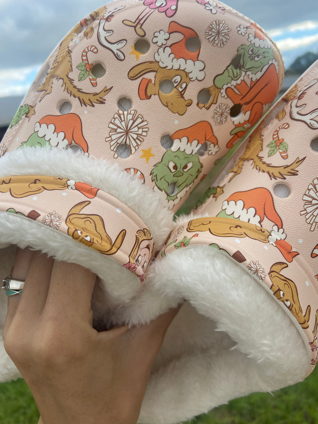 Green Man, Cindy & Max Fluffy Fleece Clogs | PREORDER