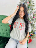 Merry Patchwork Christmas Graphic DTF Top