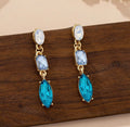Ocean Blue Gem Drop Earrings