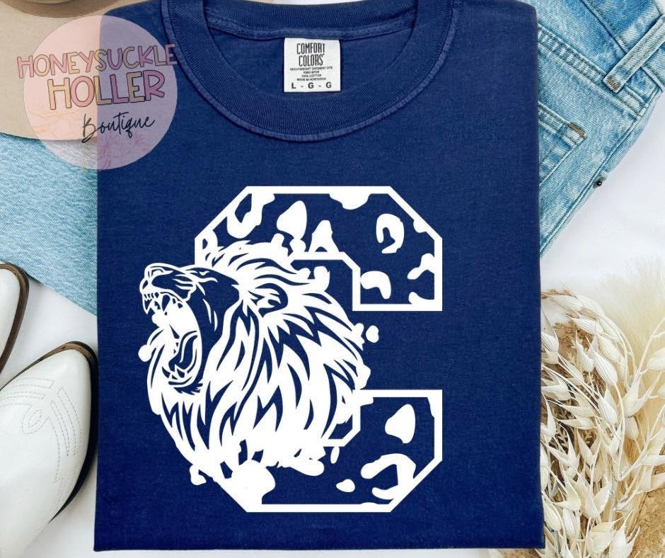 Leopard print outline big C - Lions