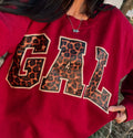 GAL LEOPARD Garnet crewneck