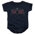 Batman Vintage Bat Logo on Navy Infant Snapsuit