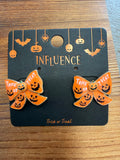 Trick Or Treat Bow Earrings