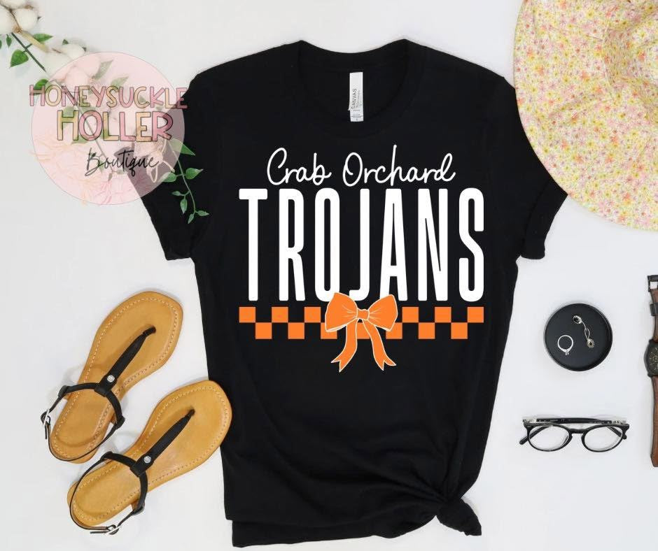 Checkered Pride with Bow - Crab Orchard Trojans