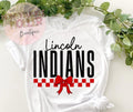 Checkered Pride with Bow - Lincoln Indians (White with red)