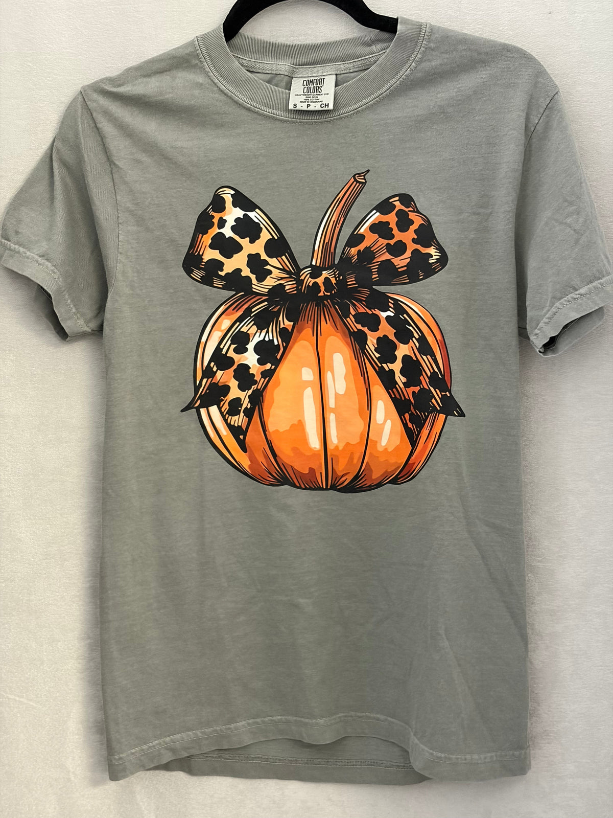 Pumpkin with Animal Print Bow