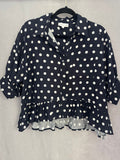 Entry Navy Polka Dot Top