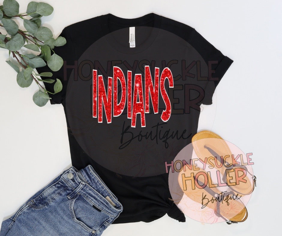 Faux Sparkle Red Indians