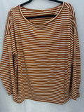 Rust Striped Quarter Sleeve Top