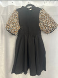 Leopard Sleeve Midi Dress