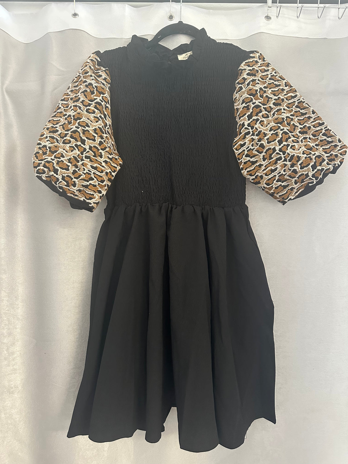 Leopard Sleeve Midi Dress